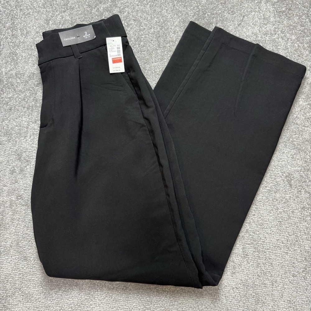 NWT Maurice's Trousers Women's 2 Regular High Rise Black